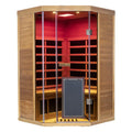 SR07 2-3 person red cedar corner infrared sauna