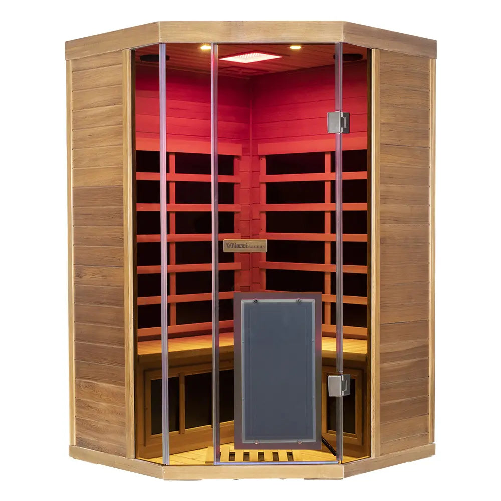 SR07 2-3 person red cedar corner infrared sauna