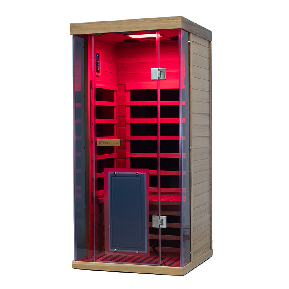SR01 red cedar infrared sauna interior view