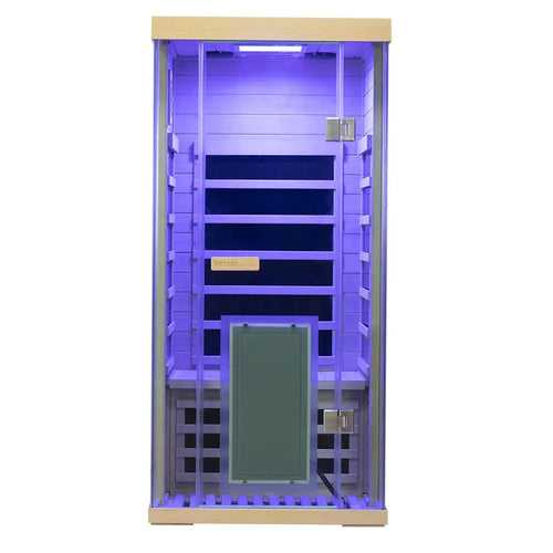 SH01 hemlock infrared sauna interior view