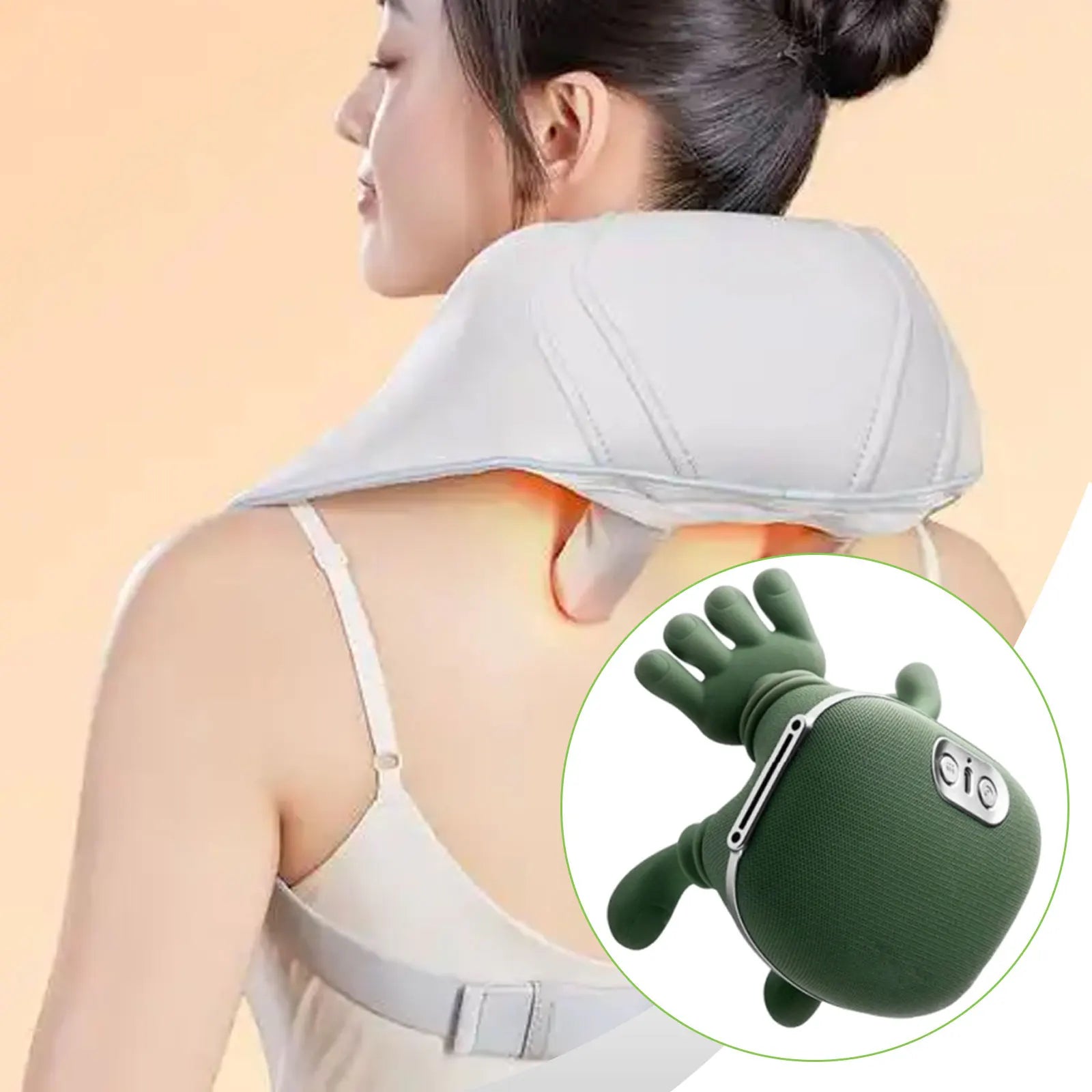 Electric Neck Massager Deep Tissue Shiatsu Shoulder Back Cervical Massage Machine Bionic Heated Fatigue Relief muscle massagers