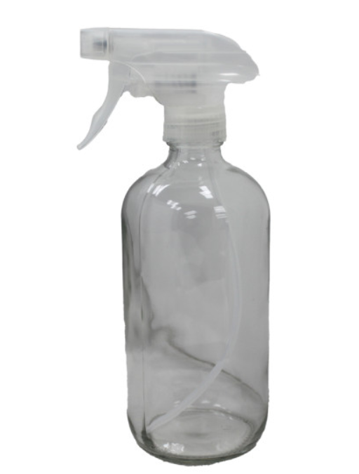 Glass Clear 16 oz Refillable Bottle with Trigger Sprayer