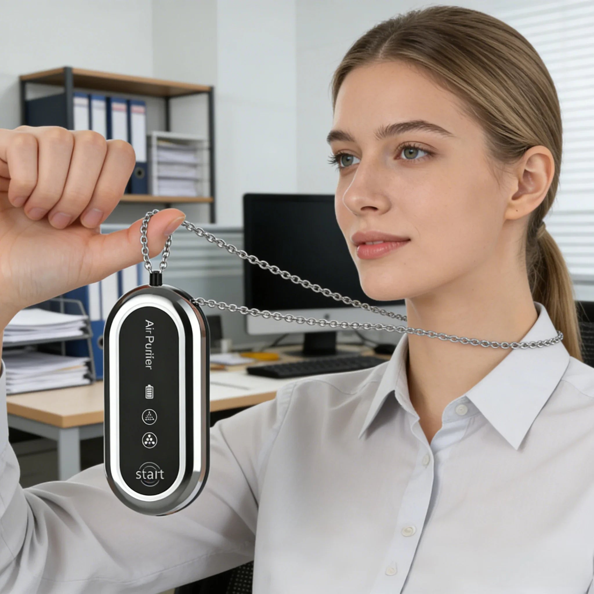 Neck-Hung Air Purifier Portable Travel Business Trip Air Cleaner for On-the-Go Fresh Air Purification