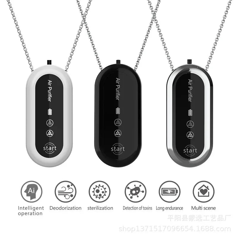 Neck-Hung Air Purifier Portable Travel Business Trip Air Cleaner for On-the-Go Fresh Air Purification