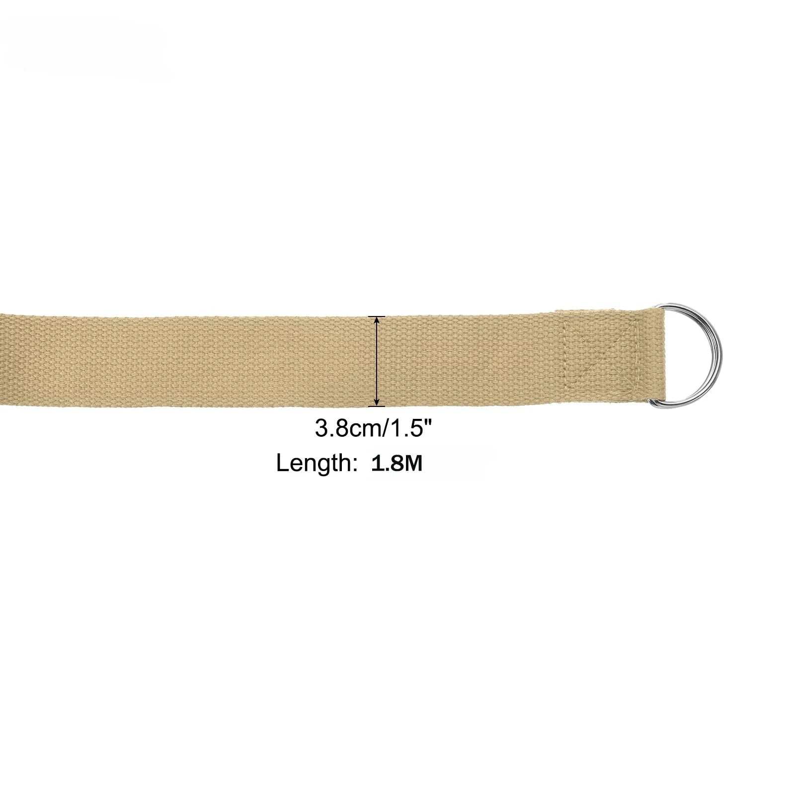 1.8mx3.8cm  Yoga Strap for Stretching Cotton Yoga Belt with Adjustable Metal D-Ring Buckle Stretch Band for Fitness Pilate