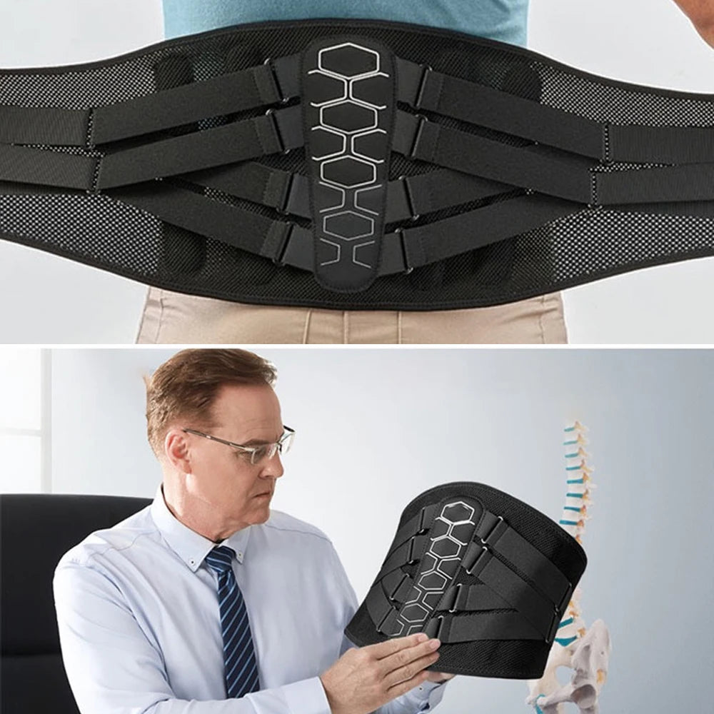 Back Brace for Lower Back Pain Relief - Lumbar Support Belt with Adjustable Pulley System,Bionic Spine Design -  for Men &Women