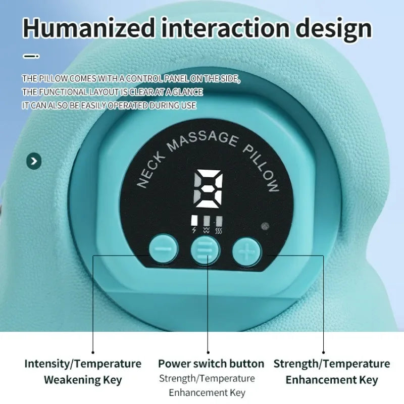 Electric Neck Massager Electric Neck Cervical Massager Head Pillow Neck Traction Vibration Kneading Massage Pillow Ergonomic