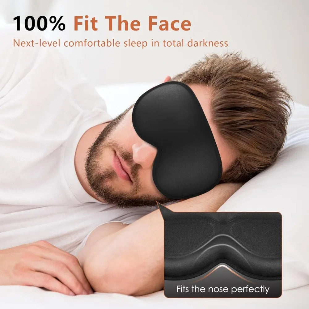 3D Contoured Eye Mask with Zero Pressure, 100% blackout,Eye mask for Sleep,Suitable for offices, napping, travel, and relaxation