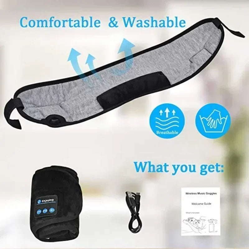 Bluetooth 5.0 Eye Mask Music Play Sleeping Headphones Soft 3D Answering Phone Calls Wireless Sleep Goggles for Sleep Headphones