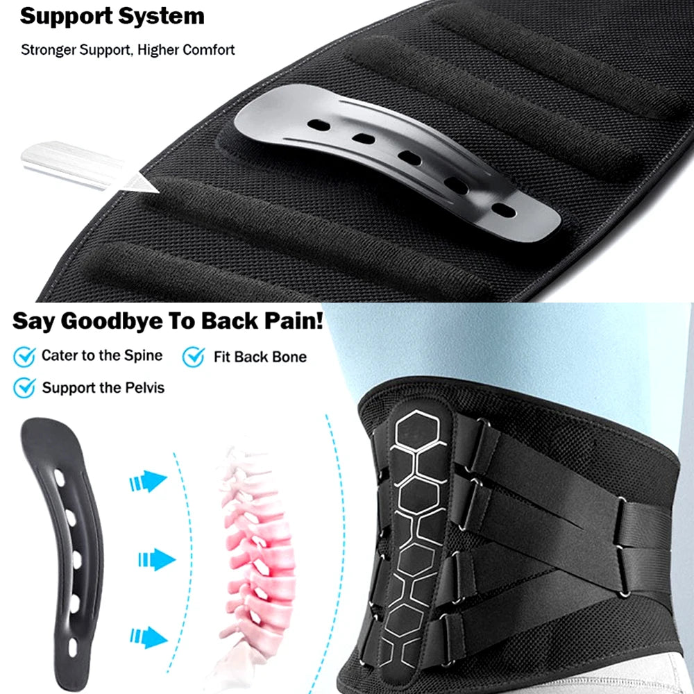 Back Brace for Lower Back Pain Relief - Lumbar Support Belt with Adjustable Pulley System,Bionic Spine Design -  for Men &Women