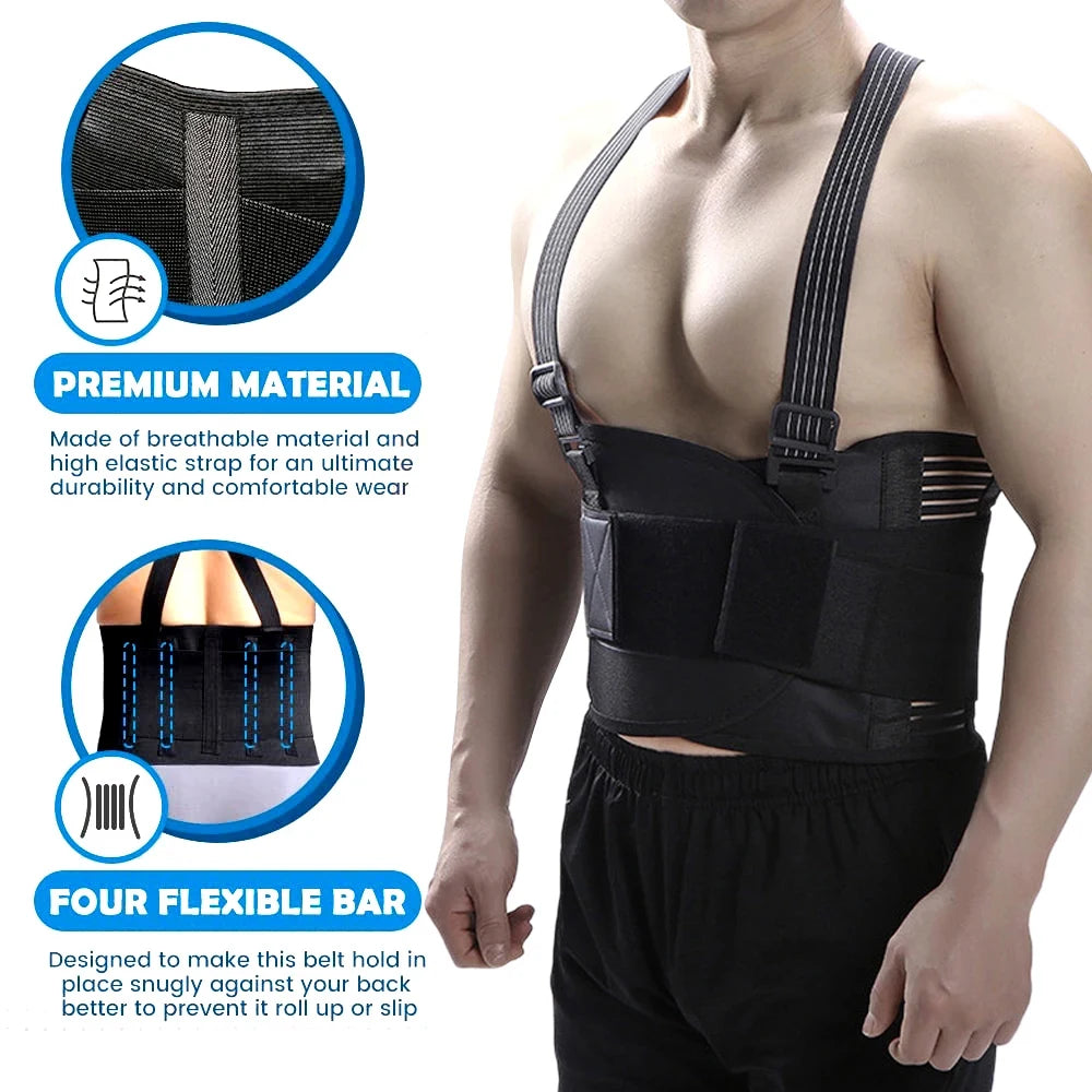 1PCS Working Lumbar Lower Back Brace Support Belt with Adjustable Straps- Back Pain Relief,Injury Recovery,Heavy Lifting Support