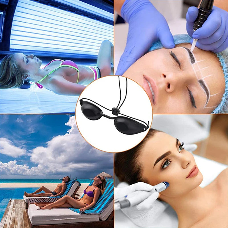 Laser Protective Glasses Soft Beauty Eye Mask For IPL Laser LED UV Photon Beauty Red Light Therapy Adjustable Sunbed Supplies