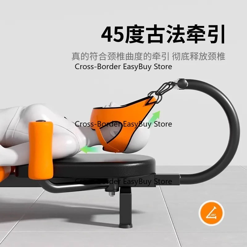 Electric Neck Waist Traction Bed, Physiotherapy Massage Stretching Device for Pain Relief