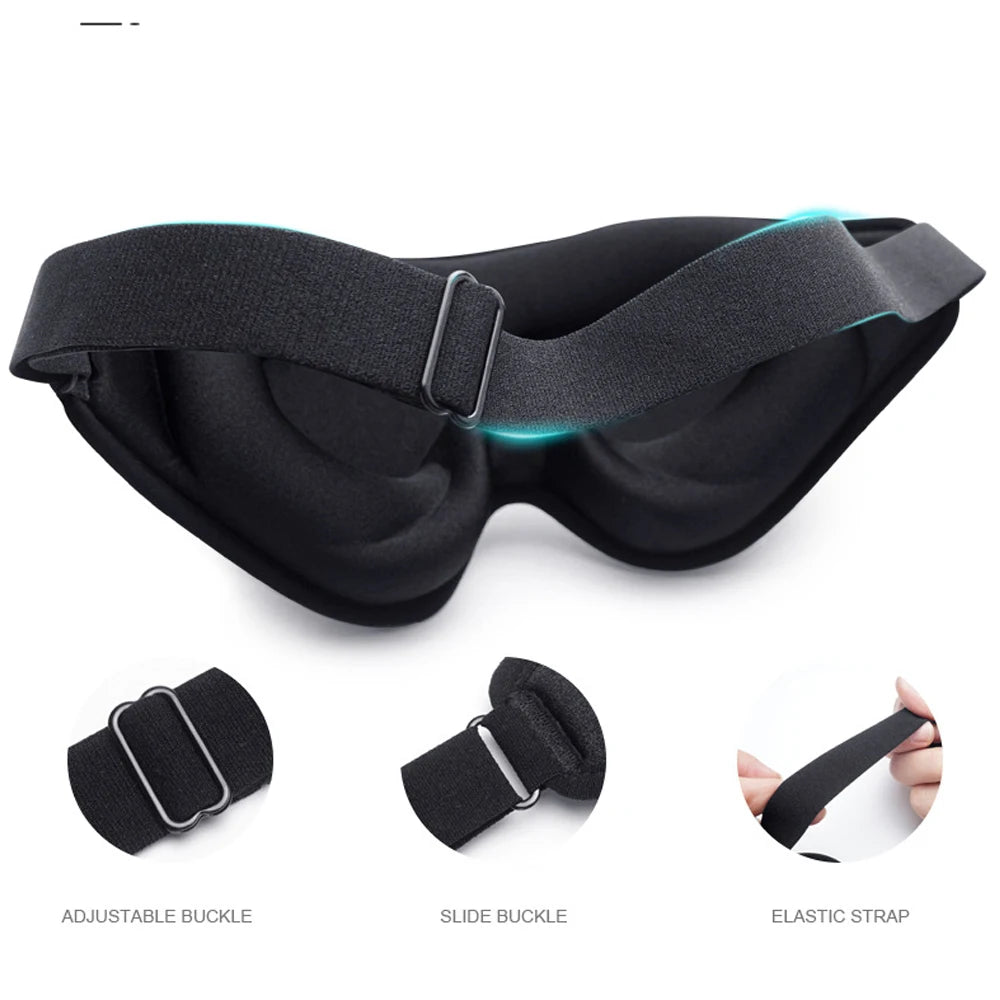 3D Sleeping Eyes Mask Block Out Light Memory Foam Silk Soft Padded Sleep Masker For Eyes Sleep Aid Blindfold Eyepatch Eye Shade