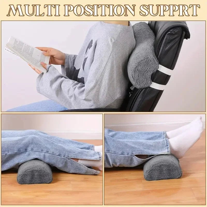 Knee Pillow for Side Sleepers Memory Foam Leg Pillows for Sleeping Yoga Bed Half Moon Bolster Pillow for Neck Pain Relief