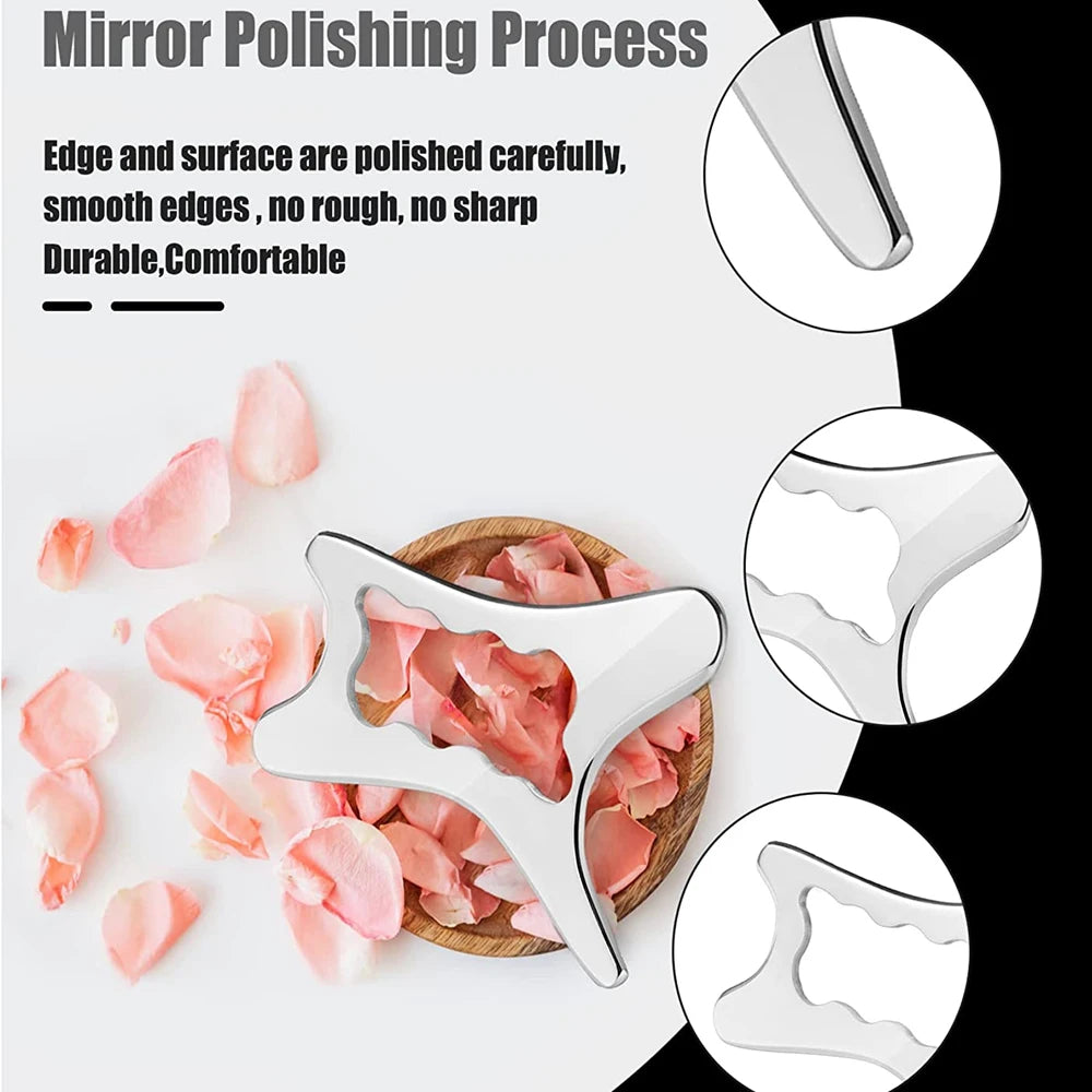Stainless Gua Sha Tools Steel Scraping Massage Tool IASTM Massage Tools for Relaxing Soft Tissue, Reduce Head, Neck, Back Pain