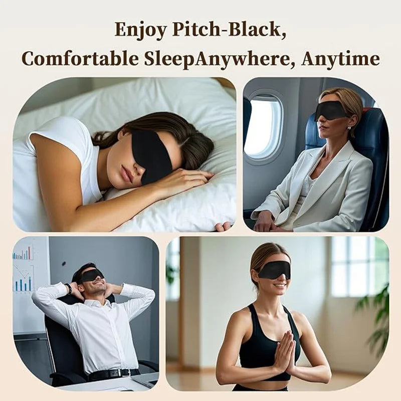 3D Sleeping Eyes Mask Block Out Light Memory Foam Silk Soft Padded Sleep Masker For Eyes Sleep Aid Blindfold Eyepatch Eye Shade