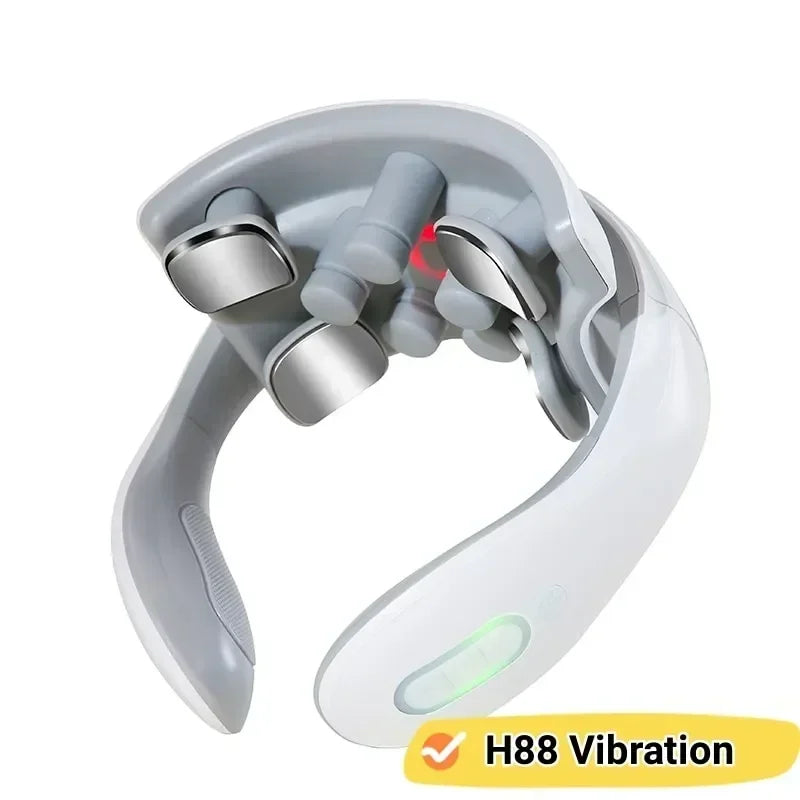 Electric Neck Massager EMS Pain Relief Pulse Cervical Acupressure Hot Compress Intelligent Massage Shoulder Relaxation Device