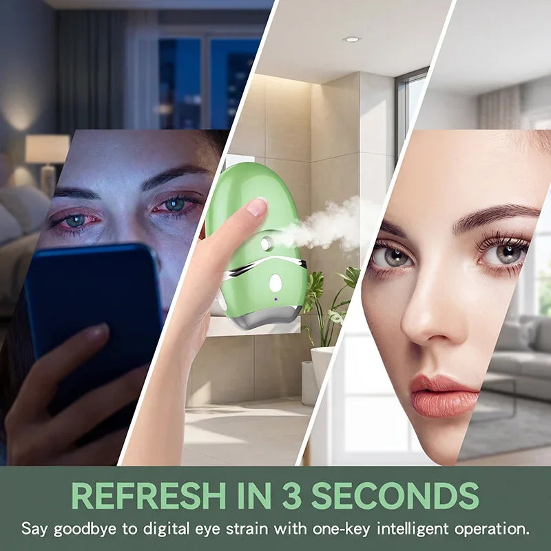 Nano Mist Sprayer, Ultrasonic Eye Moisturizer with Warm Compress Massage, 3-Second Auto Shut-Off, Type-C ,for Dry Eye Relief