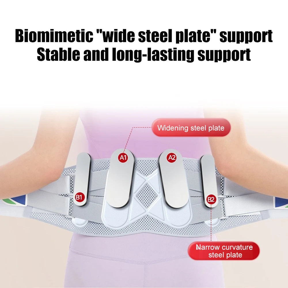 Lower Back Brace for Pain Relief - Lumbar Support Belt with 4 Support Bars,Adjustable for Men & Women,Sciatica,Posture Corrector