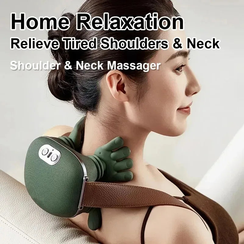 Electric Neck Massager with Finger Pressure Deep Kneading for Neck Back And Shoulder Muscle Relaxation