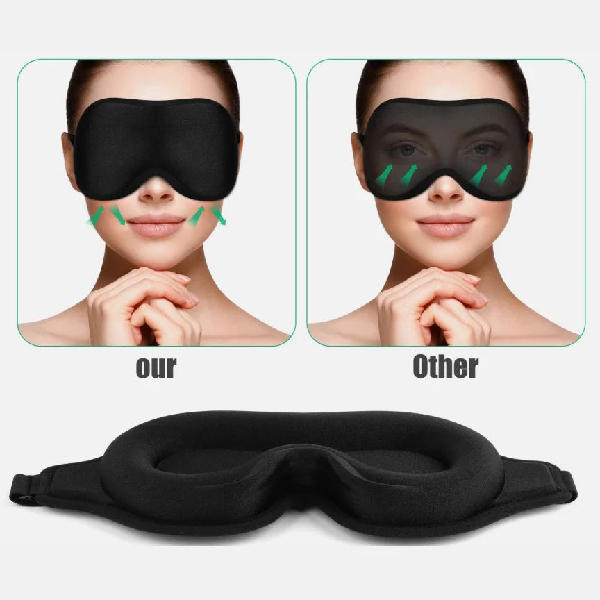 3D Sleeping Eyes Mask Block Out Light Memory Foam Silk Soft Padded Sleep Masker For Eyes Sleep Aid Blindfold Eyepatch Eye Shade