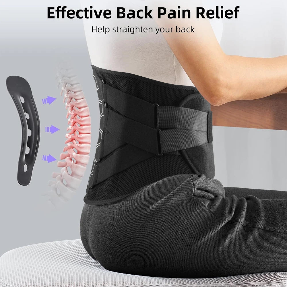 Back Brace for Lower Back Pain Relief - Lumbar Support Belt with Adjustable Pulley System,Bionic Spine Design -  for Men &Women