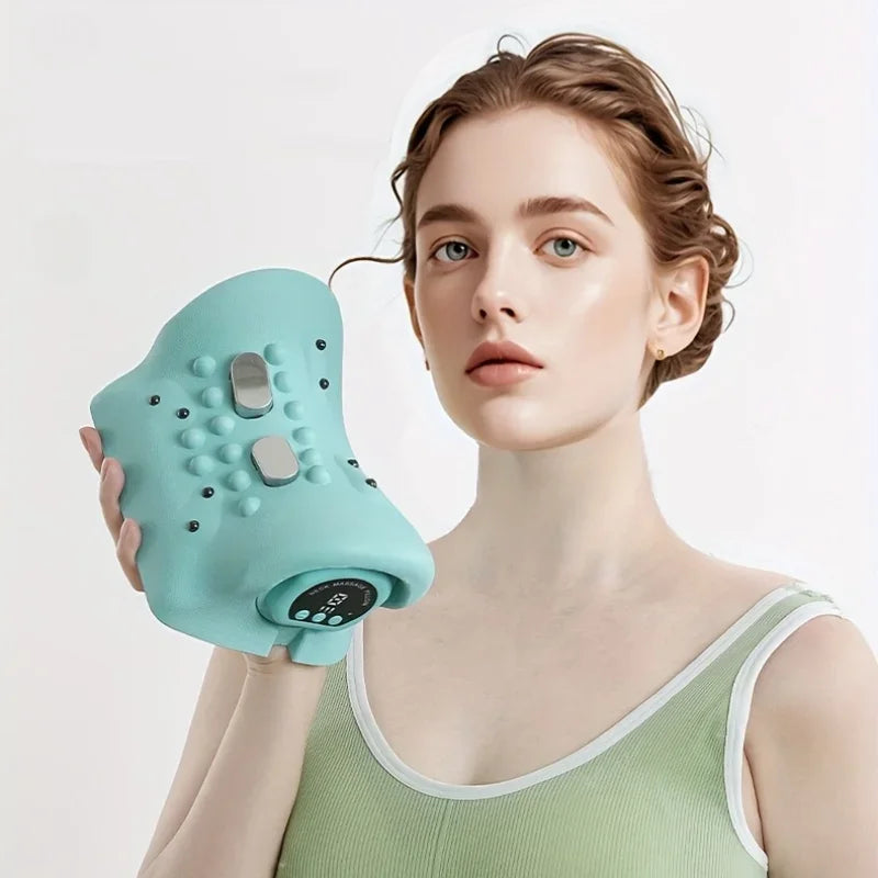 Electric Neck Massager Electric Neck Cervical Massager Head Pillow Neck Traction Vibration Kneading Massage Pillow Ergonomic