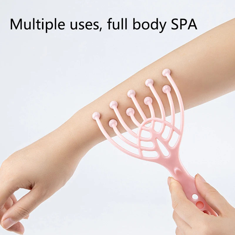Head Massager Hand Held 9 Claws Steel Ball Scalp Neck Relax Spa Acupoint pressing Comb Roller Massage Hair Stress Relief