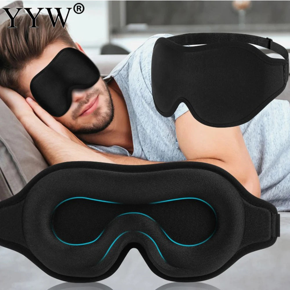 3D Sleeping Eyes Mask Block Out Light Memory Foam Silk Soft Padded Sleep Masker For Eyes Sleep Aid Blindfold Eyepatch Eye Shade