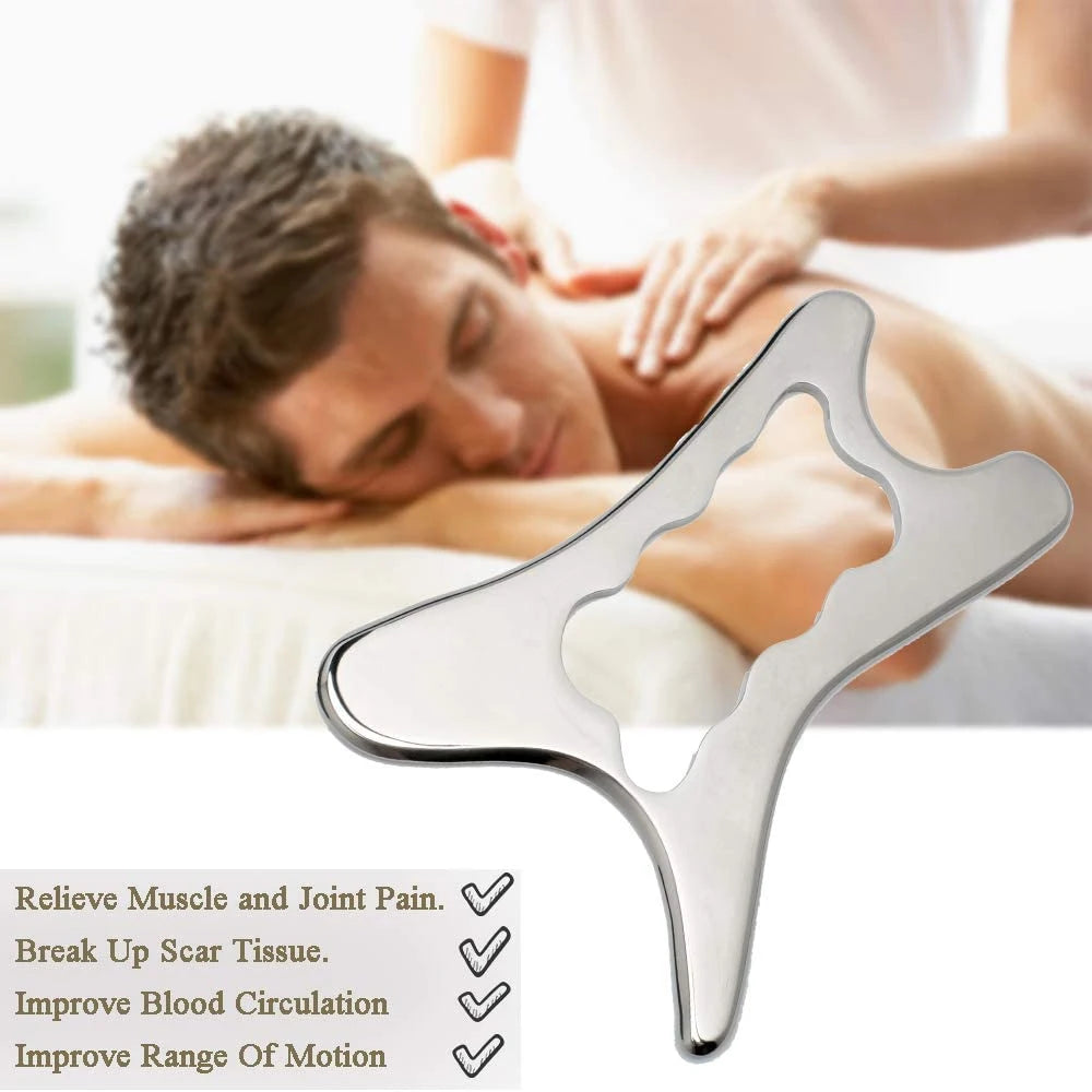 Stainless Gua Sha Tools Steel Scraping Massage Tool IASTM Massage Tools for Relaxing Soft Tissue, Reduce Head, Neck, Back Pain