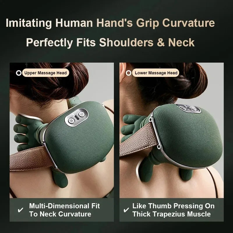 Electric Neck Massager with Finger Pressure Deep Kneading for Neck Back And Shoulder Muscle Relaxation