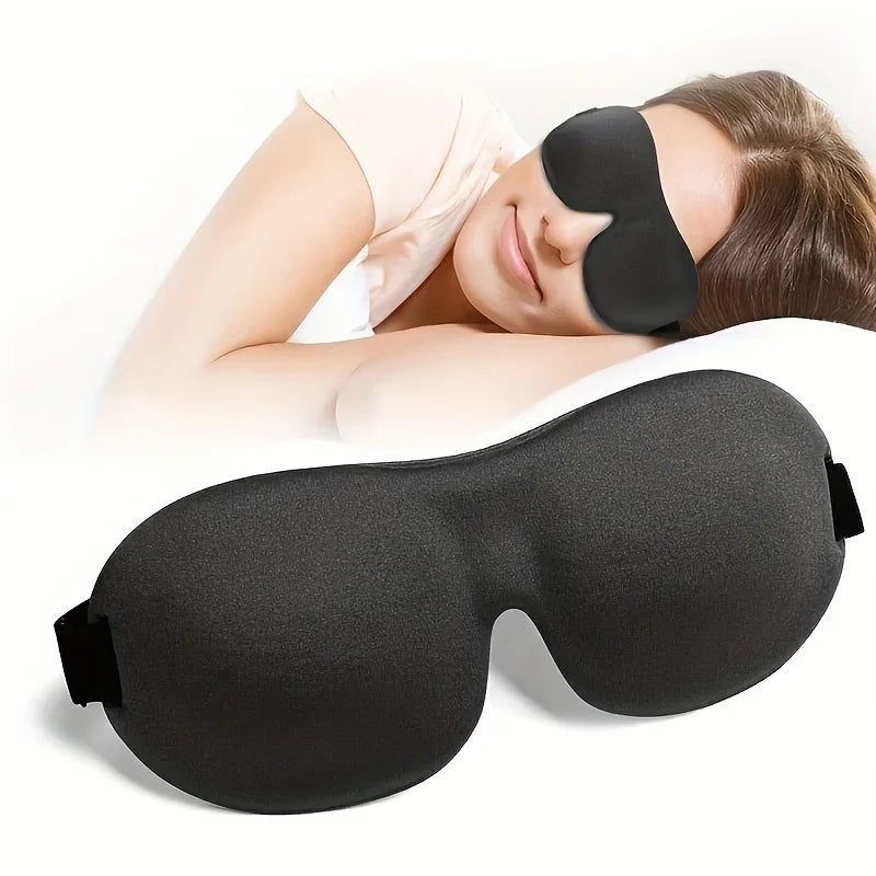 3D Contoured Sleep Mask, 100% Light Blocking Eye Mask, Ultra-Soft Skin-Friendly & Breathable Eye Cover for Rest, Travel, Yoga