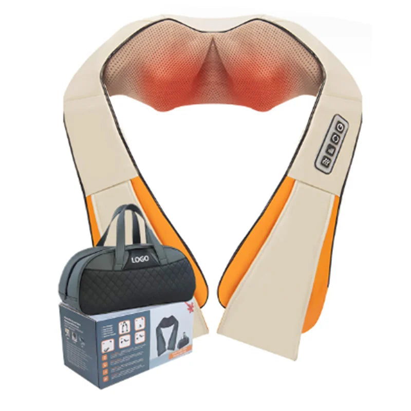Electric Neck Massager Relax Muscles Relieve Stress Tension  Customized Automatic Timing Shiatsu Pillow With Bag Athletes Office