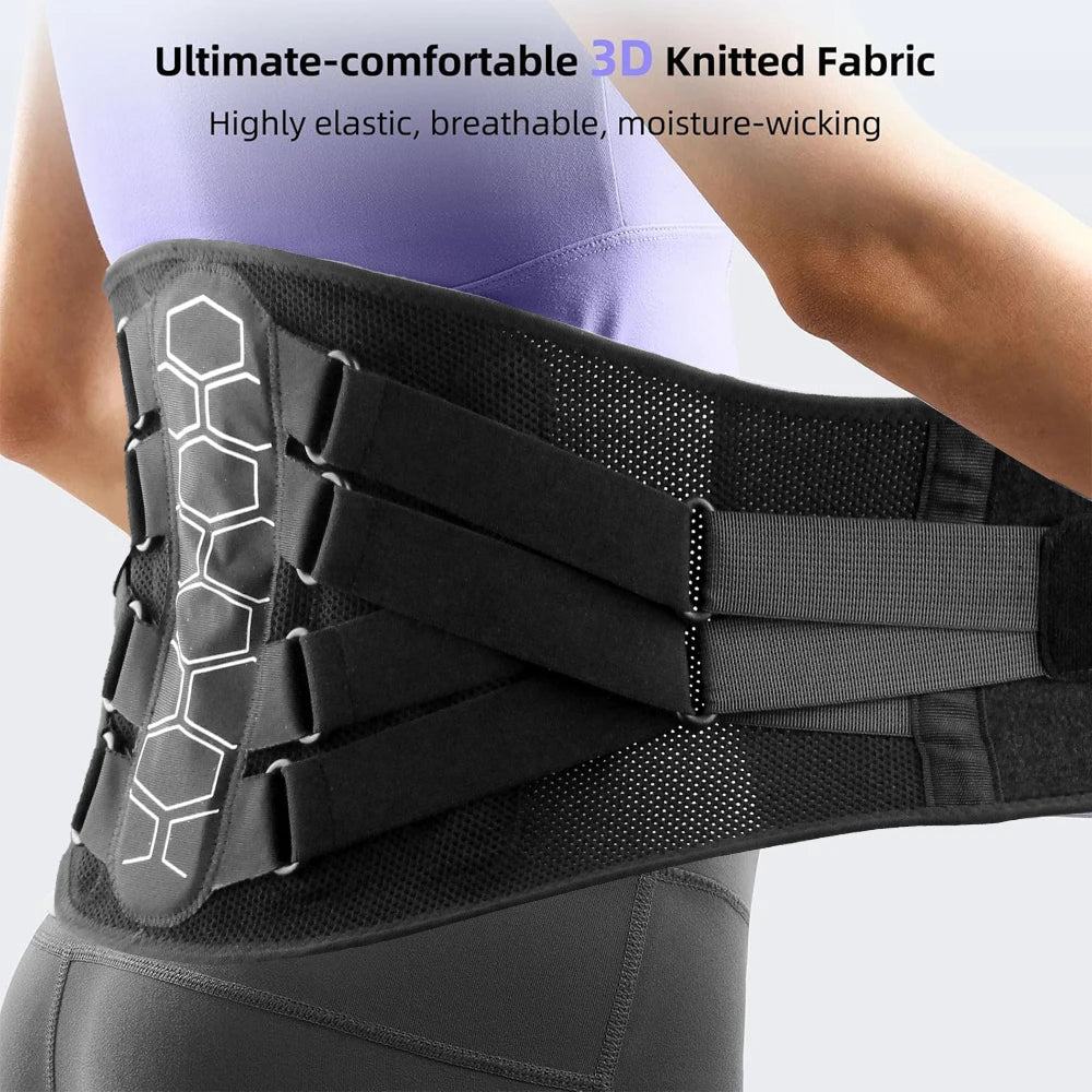 Back Brace for Lower Back Pain Relief - Lumbar Support Belt with Adjustable Pulley System,Bionic Spine Design -  for Men &Women