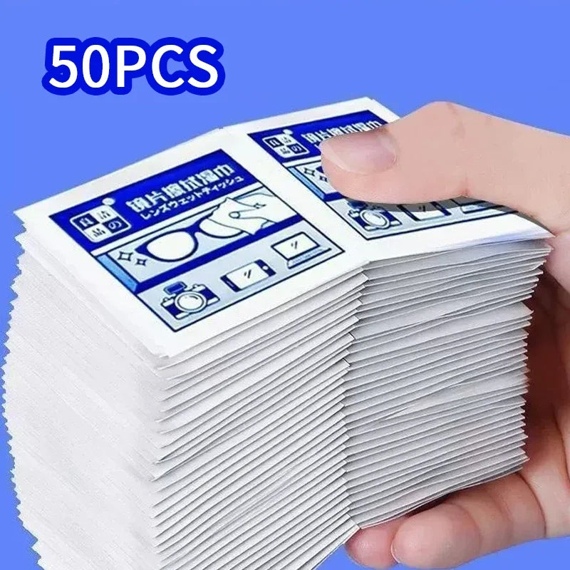 50-100 pcs Disposable Eyeglass Cleaning Wipes - Individually Packaged, Suitable for Eyeglasses, Smartphones, Tablet Screens - S