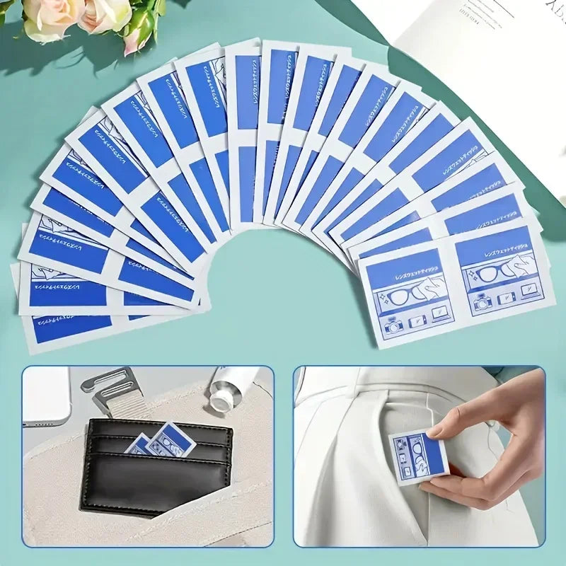 50-100 pcs Disposable Eyeglass Cleaning Wipes - Individually Packaged, Suitable for Eyeglasses, Smartphones, Tablet Screens - S