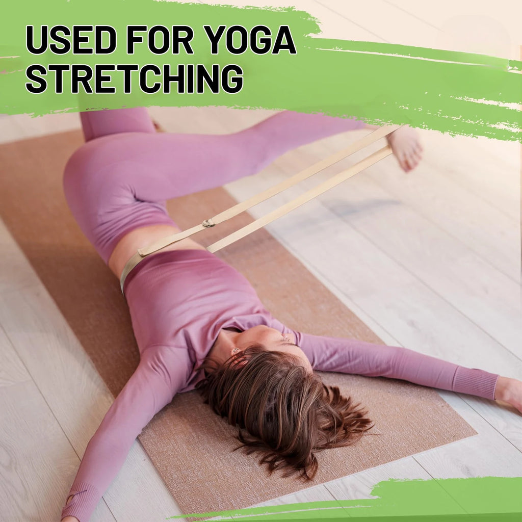 1.8mx3.8cm  Yoga Strap for Stretching Cotton Yoga Belt with Adjustable Metal D-Ring Buckle Stretch Band for Fitness Pilate