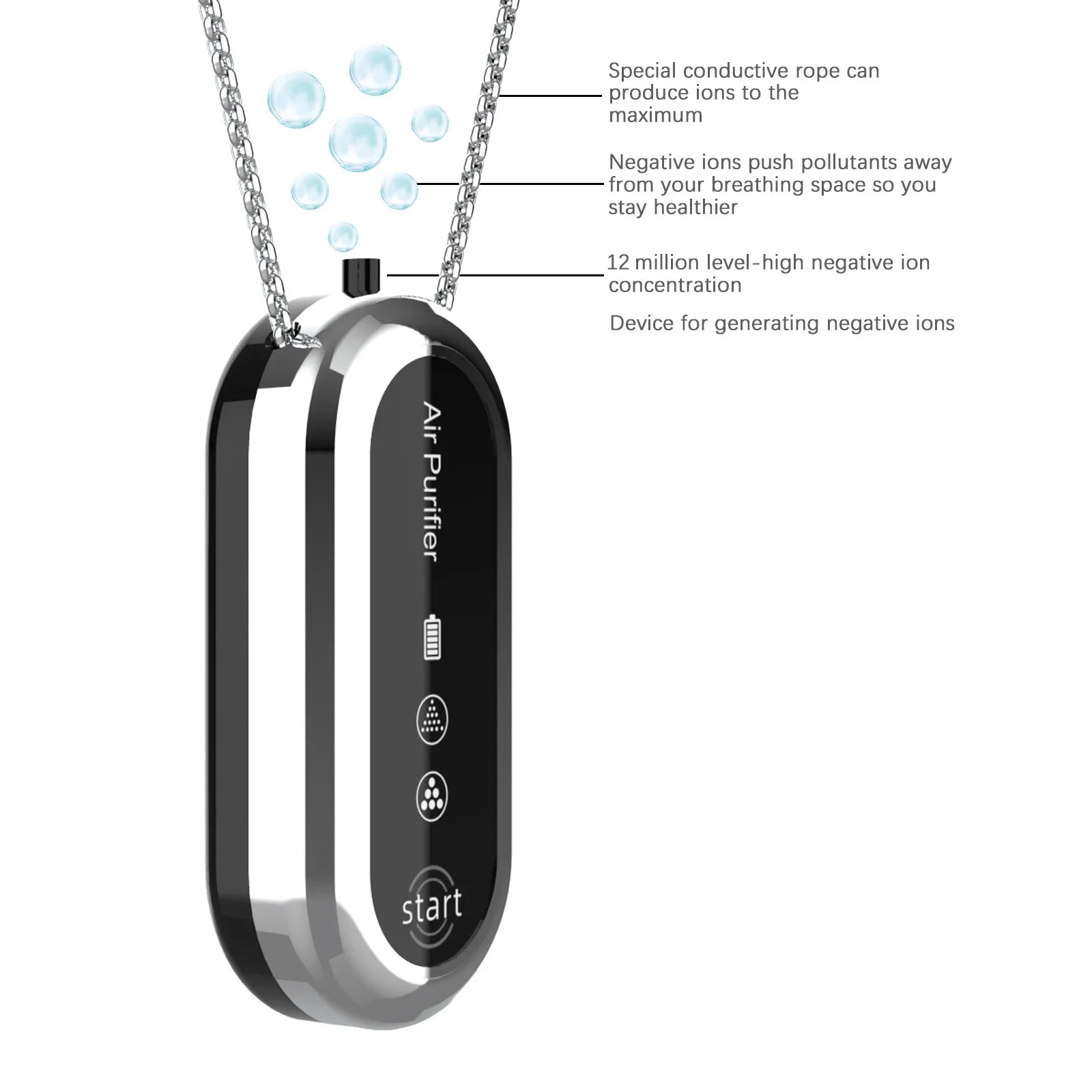 Neck-Hung Air Purifier Portable Travel Business Trip Air Cleaner for On-the-Go Fresh Air Purification