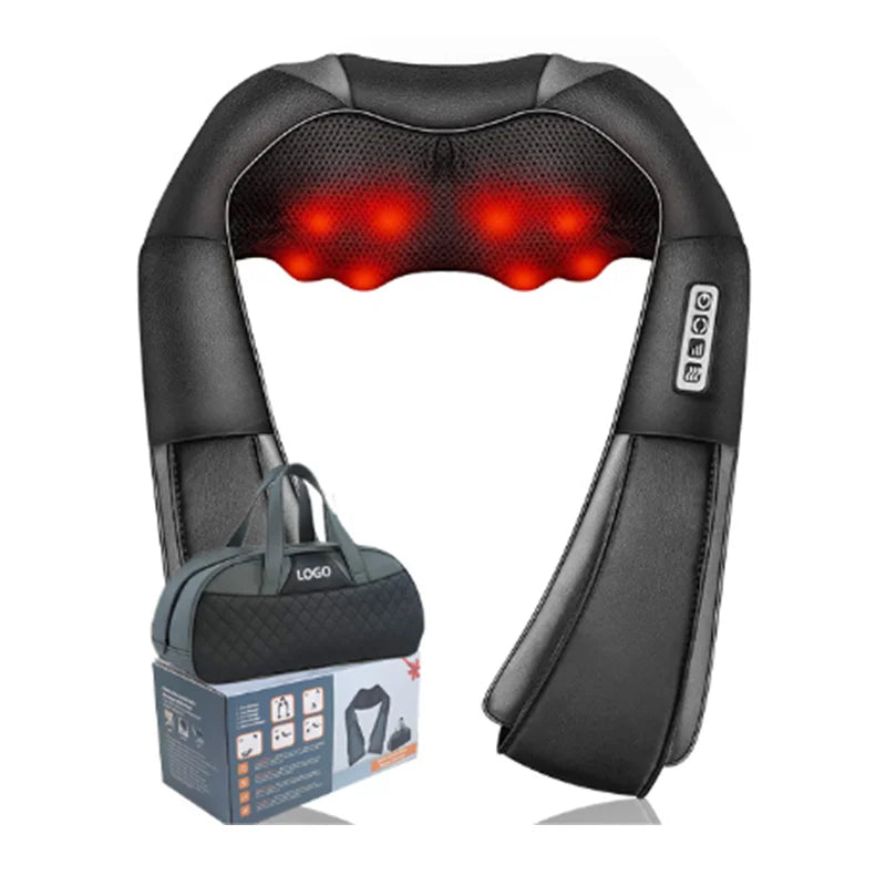 Electric Neck Massager Relax Muscles Relieve Stress Tension  Customized Automatic Timing Shiatsu Pillow With Bag Athletes Office