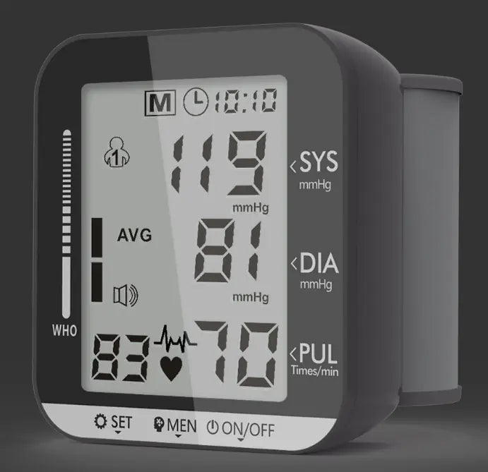 Wrist Blood Pressure Monitor - Fully Automatic Digital BP Monitor with Voice Announcement & LCD Display
