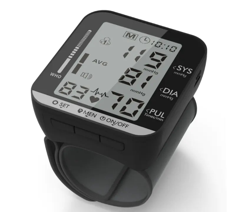 Wrist Blood Pressure Monitor - Fully Automatic Digital BP Monitor with Voice Announcement & LCD Display